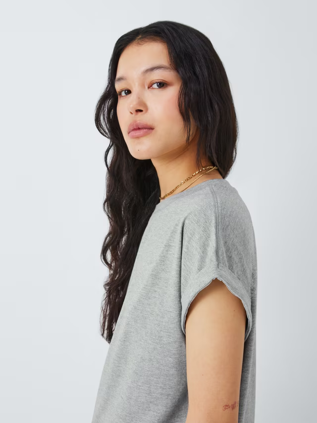 AND/OR Organic Cotton Tank T-Shirt, Grey Marl