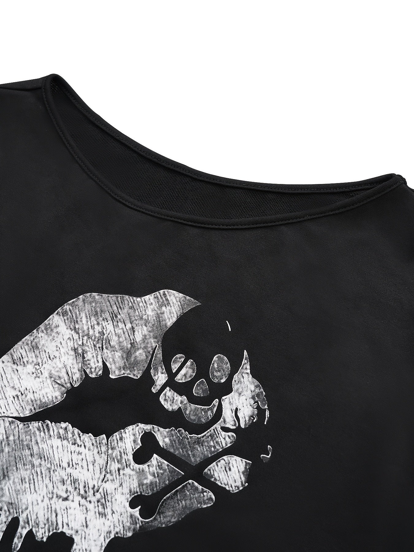 Women's Black Asymmetric Off-Shoulder Sweatshirt with Lip Print