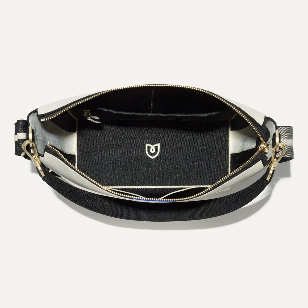 The Mini Zip Bucket - Ivory and Black