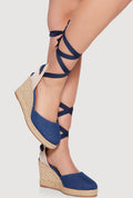 Strappy Lace Up Espadrille Wedges