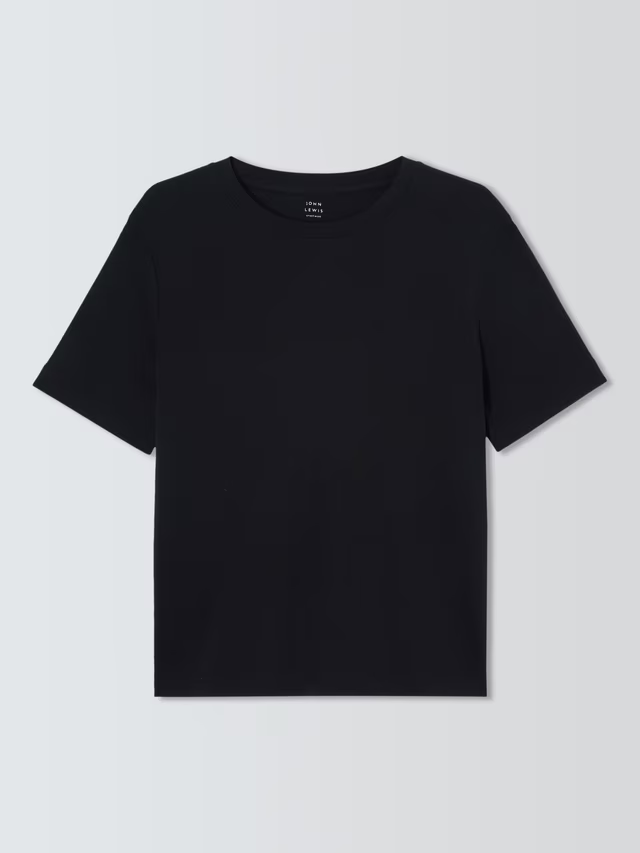 Organic Cotton Short Sleeve Crew Neck T-Shirt, Black