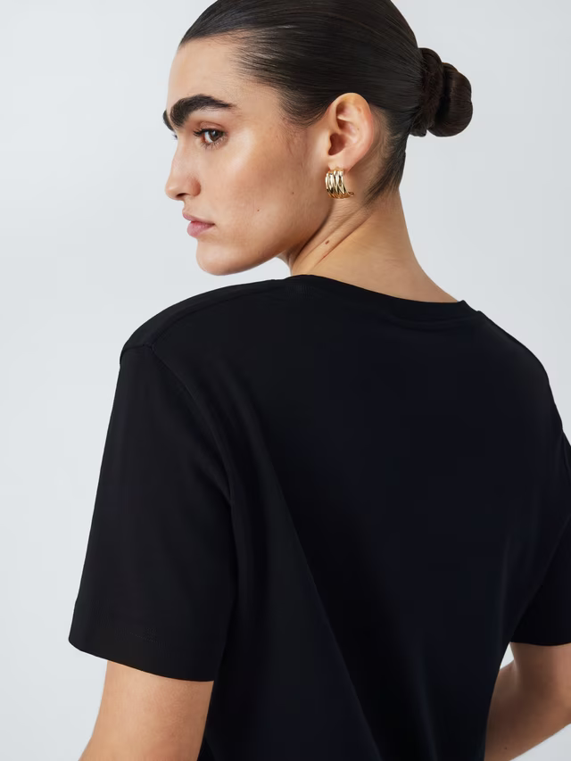 Organic Cotton Short Sleeve Crew Neck T-Shirt, Black