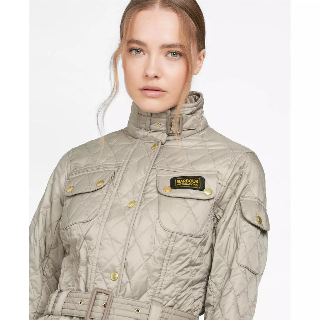 Women's Diamond Quilted Wind Resistant Long Sleeve Slim Fit Quilted Jacket