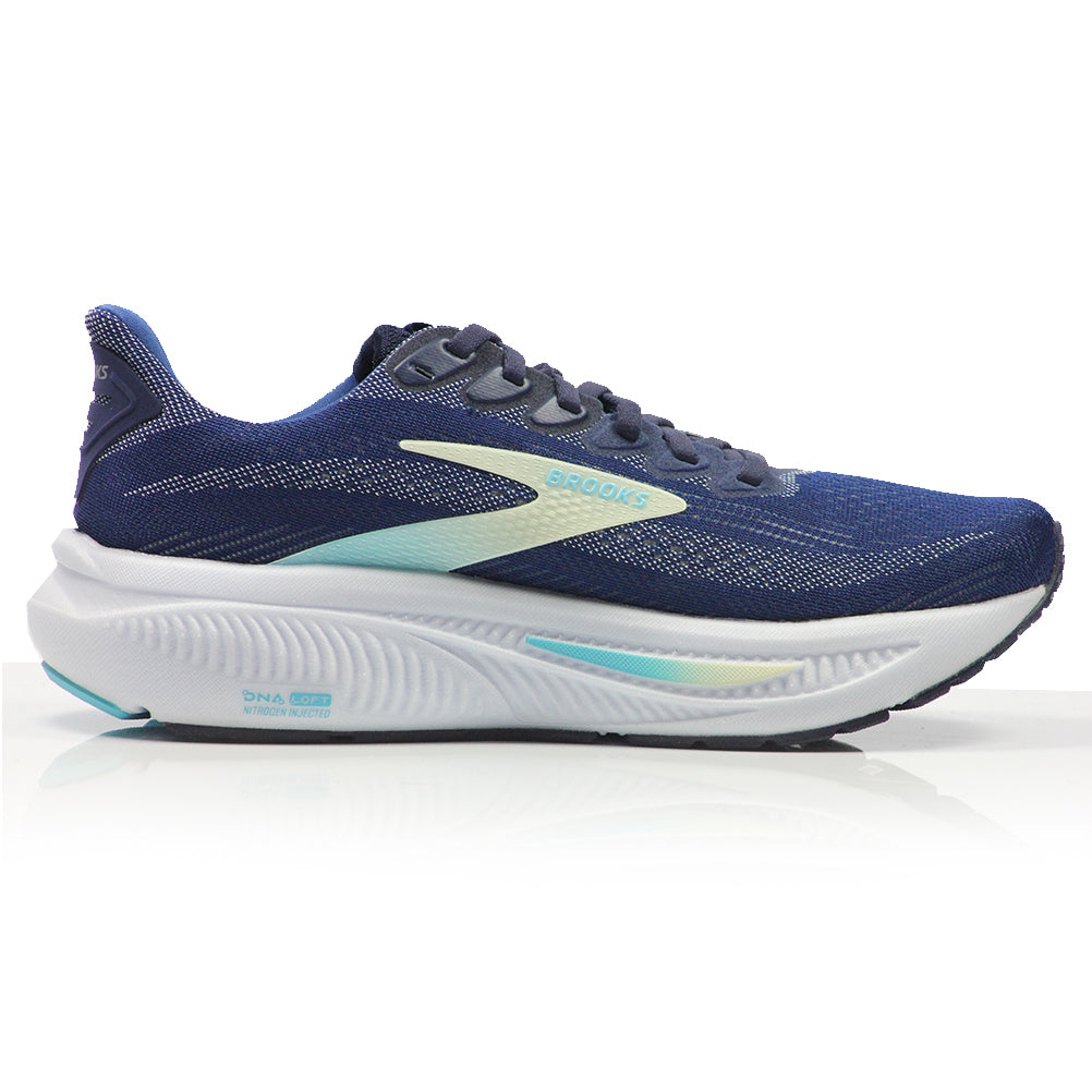 Brooks Ghost 17 Women's Wide Running Shoe - Navy/Green/Turquoise