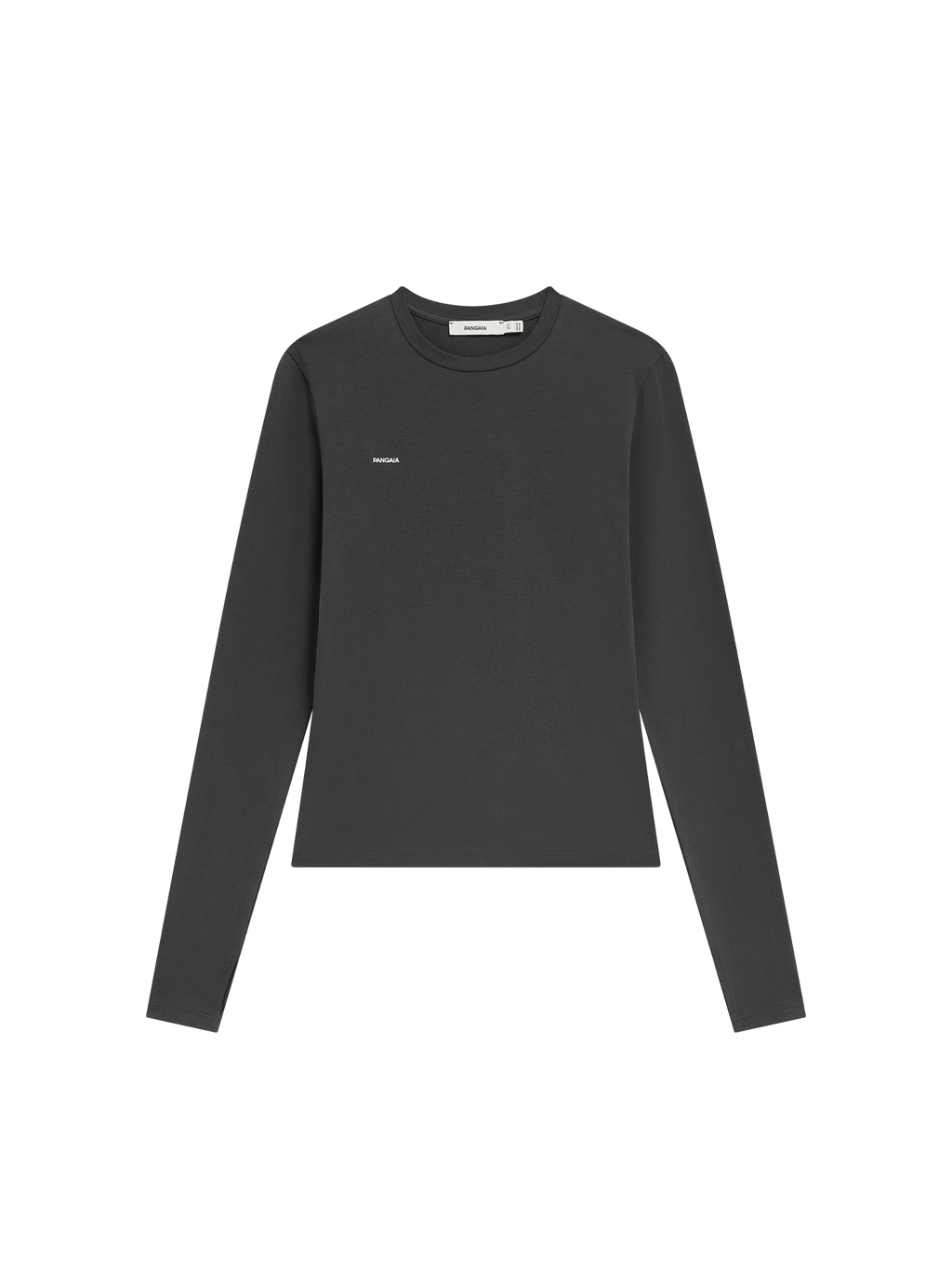 Womens Cotton-Stretch Long-Sleeved Top—Smoked Black