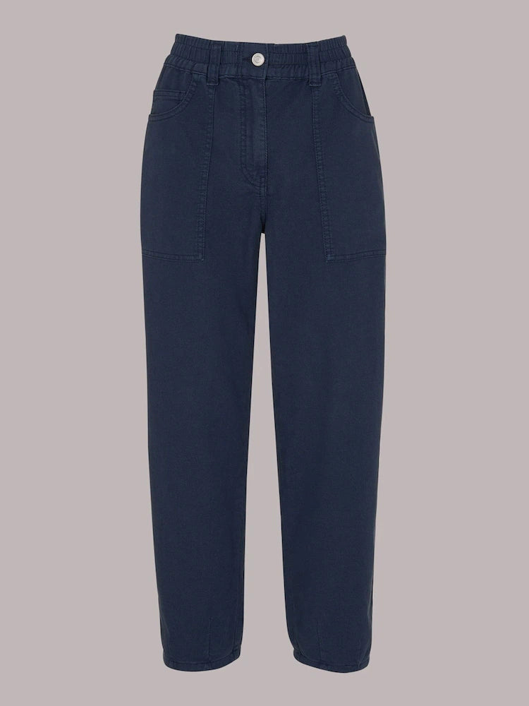 Whistles Blue Tessa Casual Trousers