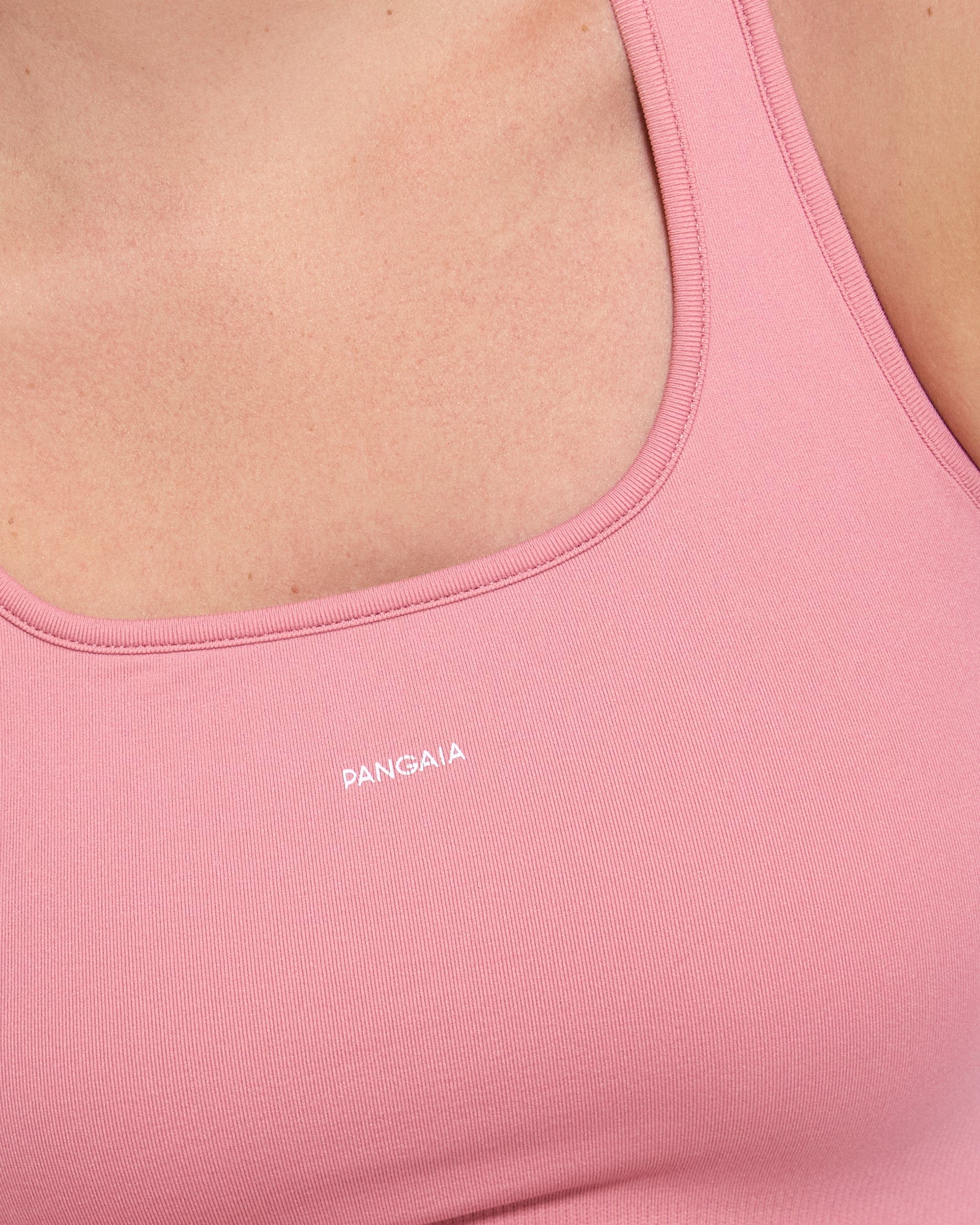 Womens 99% Bio-Based Compressive Ribbed Tank Top—Dewy Rose