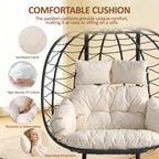 Wicker 2 Person Double Folding Hanging Egg Swing Chair
