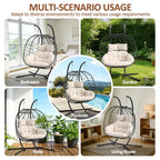 Wicker 2 Person Double Folding Hanging Egg Swing Chair