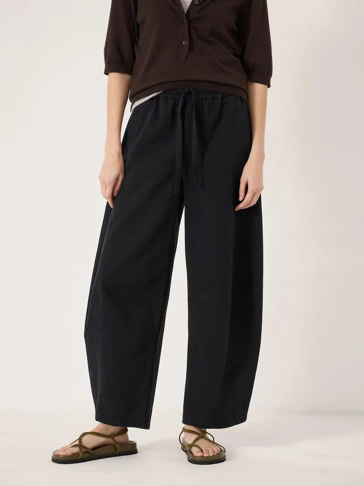 Hush Black Rina Pull On Barrel Leg Trousers