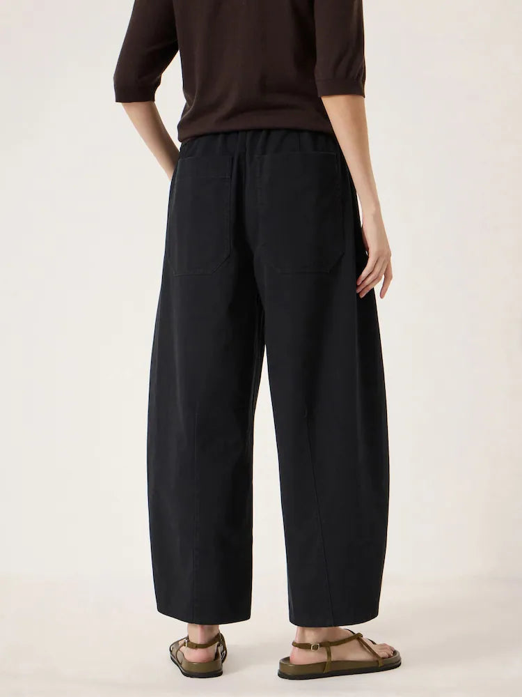 Hush Black Rina Pull On Barrel Leg Trousers