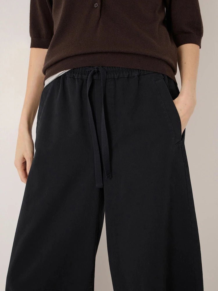 Hush Black Rina Pull On Barrel Leg Trousers