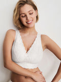 White Non Pad Non Wire Total Support Lace Bras