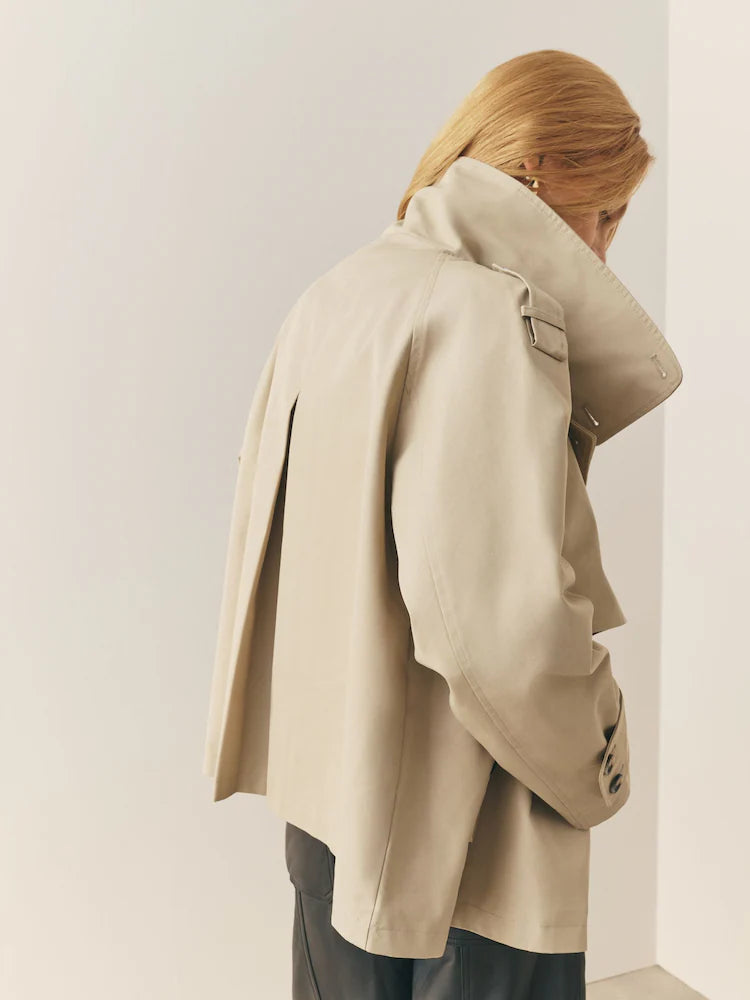 Pure Cotton Mini Trench Jacket
