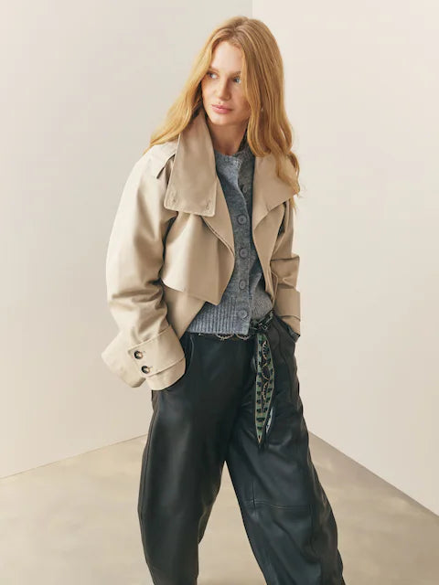 Pure Cotton Mini Trench Jacket