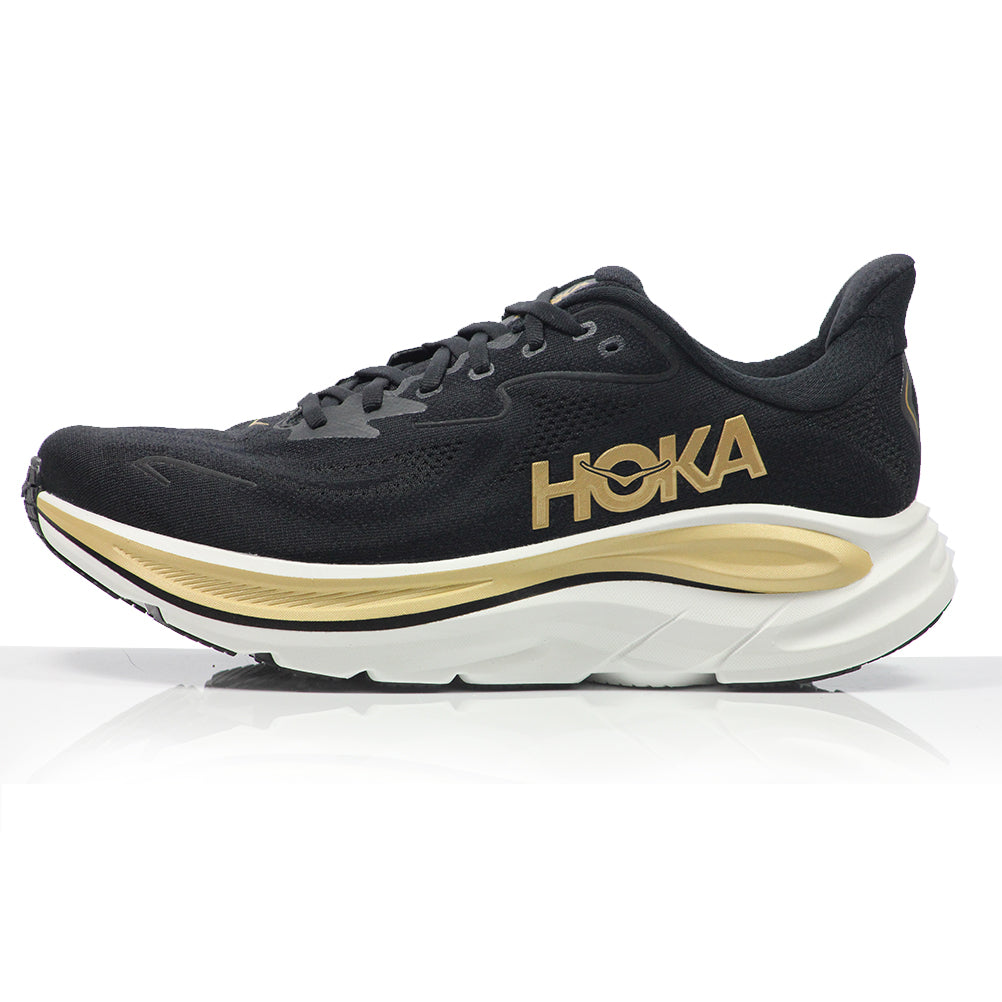 Hoka Clifton 10 Women's Running Shoe - Black/Gold