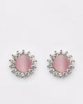 Luna Statement Studs in Pink Moonstone