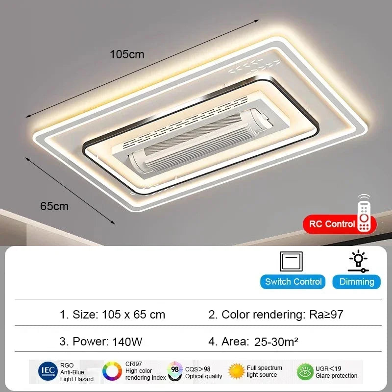 Bladeless Ceiling Fan with LED Light Combo