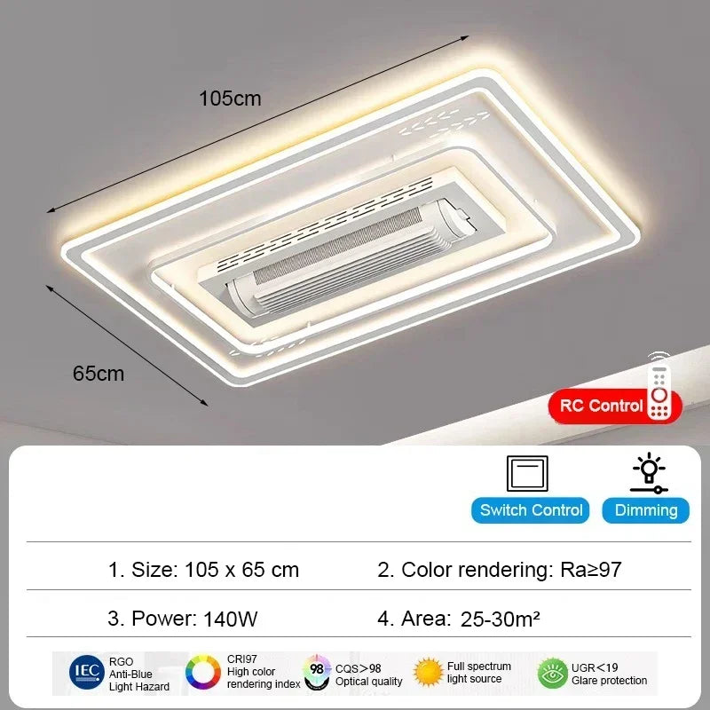 Bladeless Ceiling Fan with LED Light Combo
