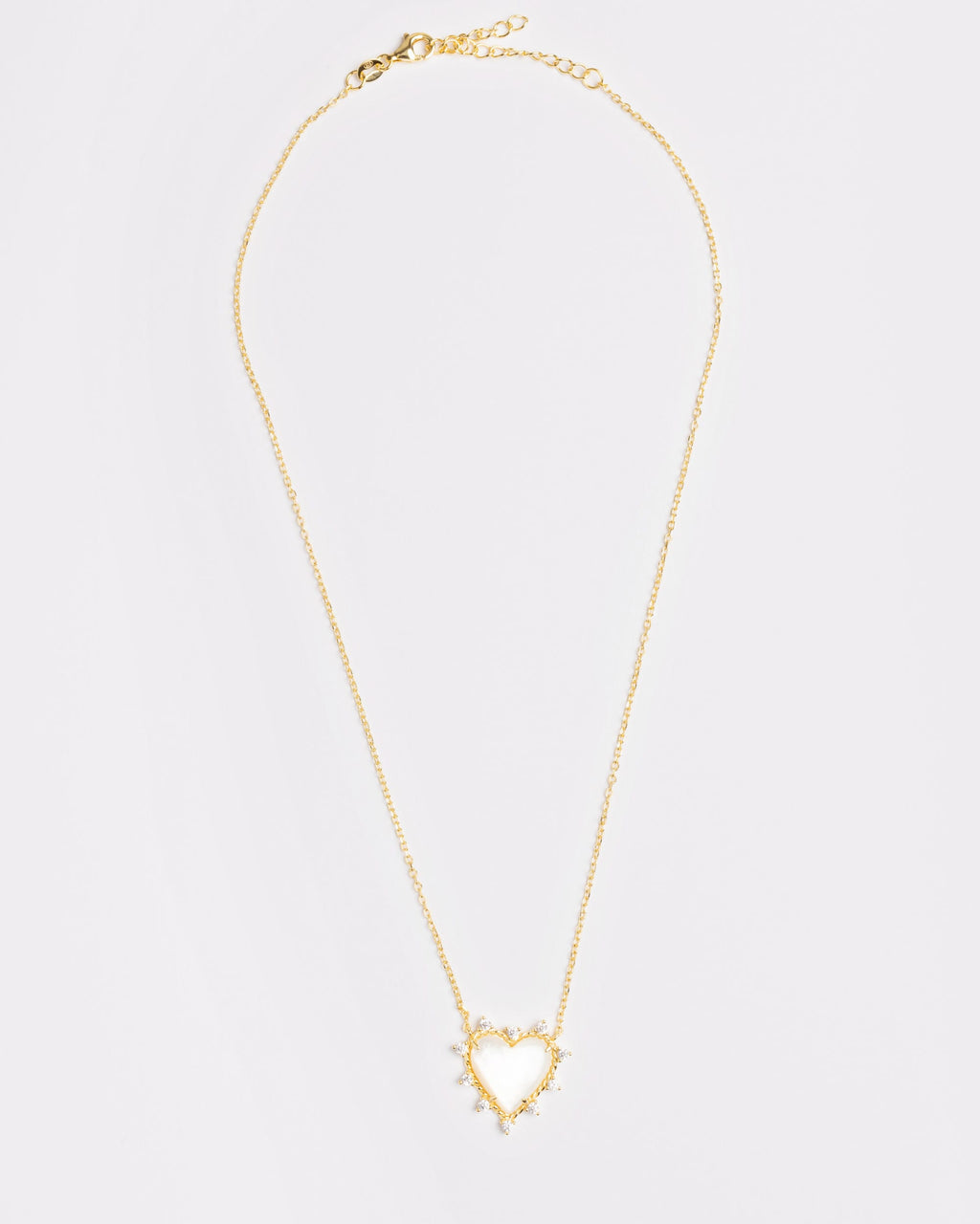 The Onyx Heart Twist Necklace - White Onyx