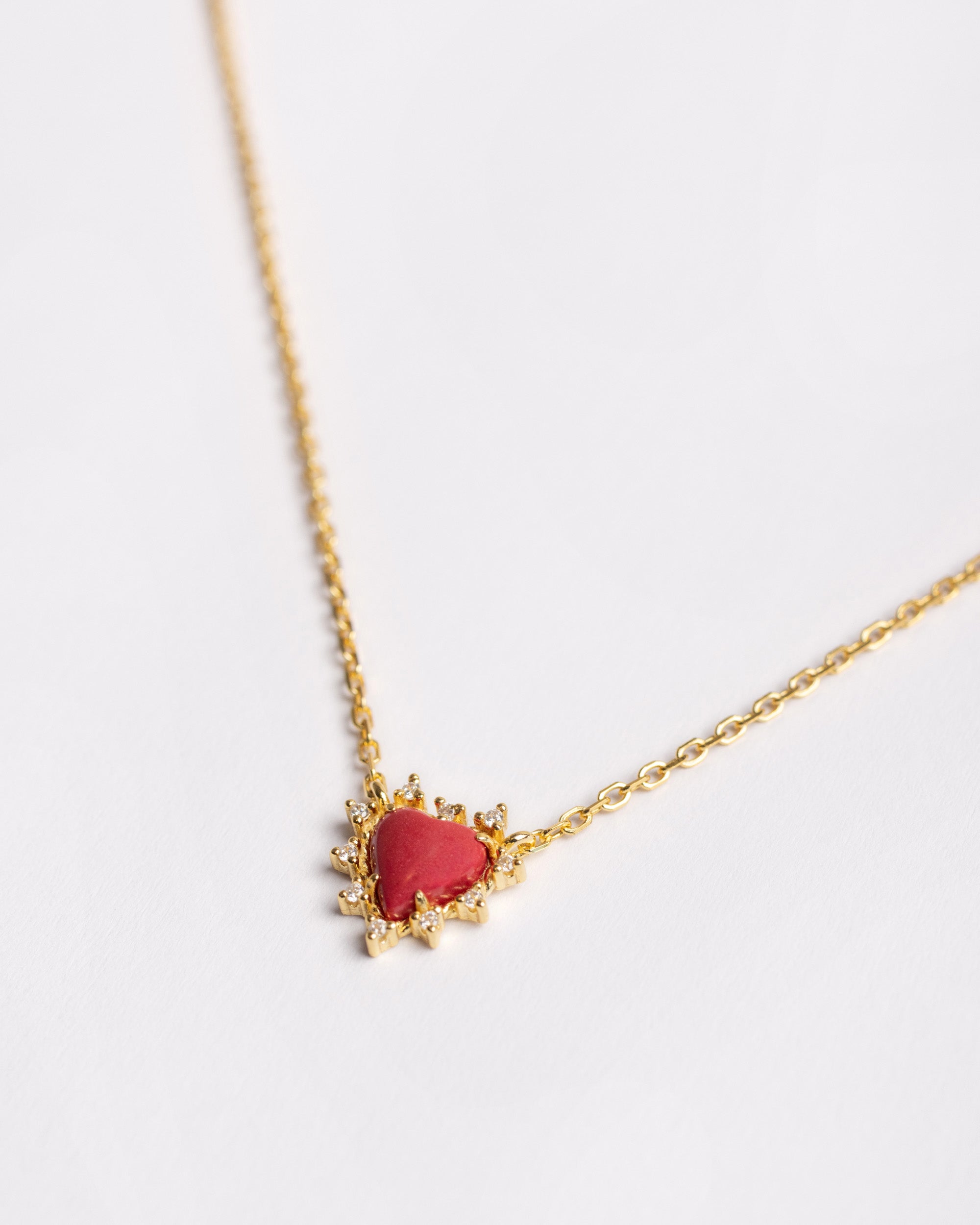 The Onyx Heart Twist Necklace - Red Onyx