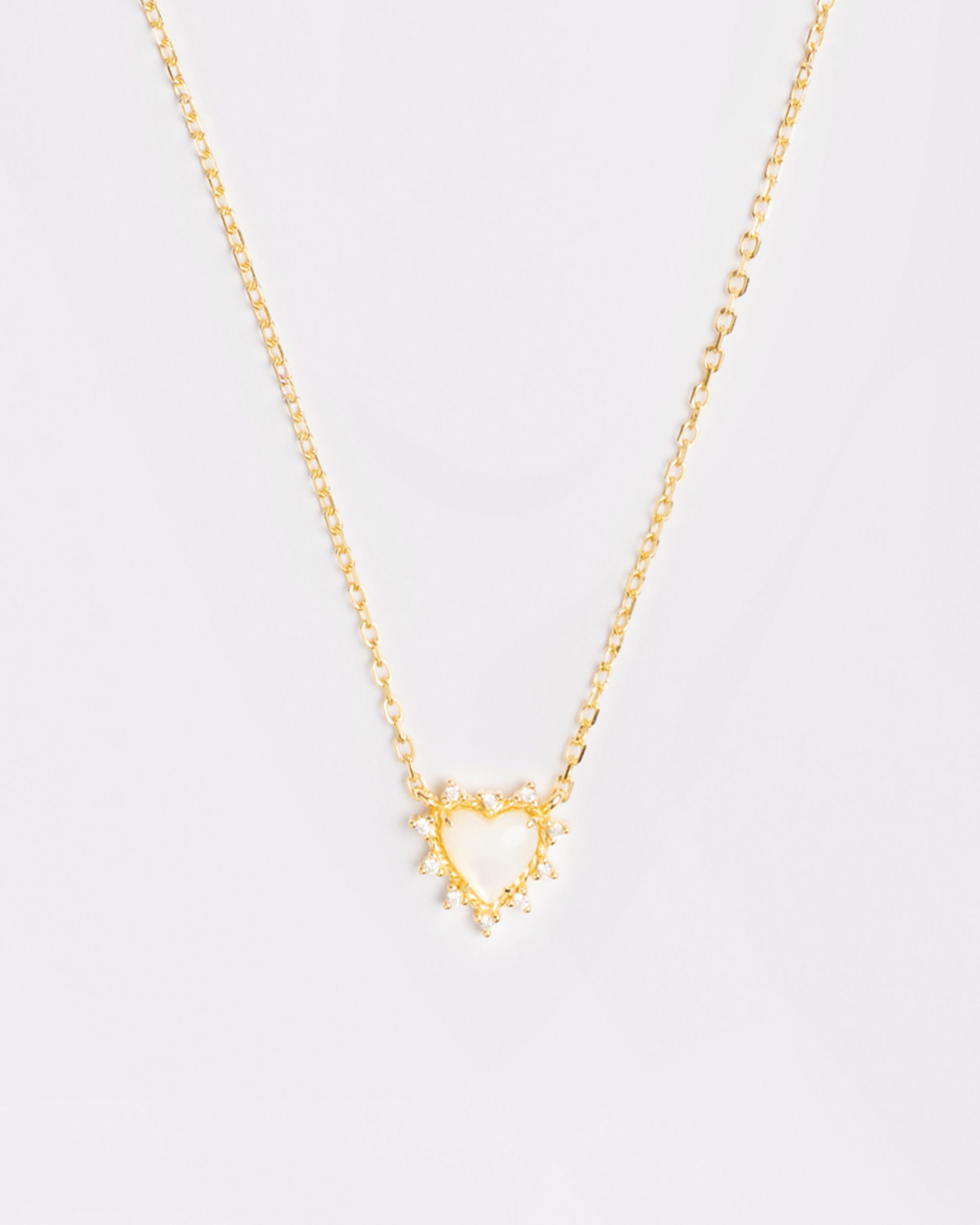 The Onyx Heart Twist Necklace - White Onyx