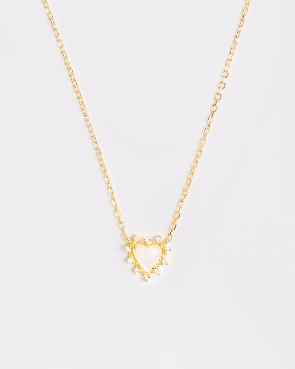 The Onyx Heart Twist Necklace - White Onyx