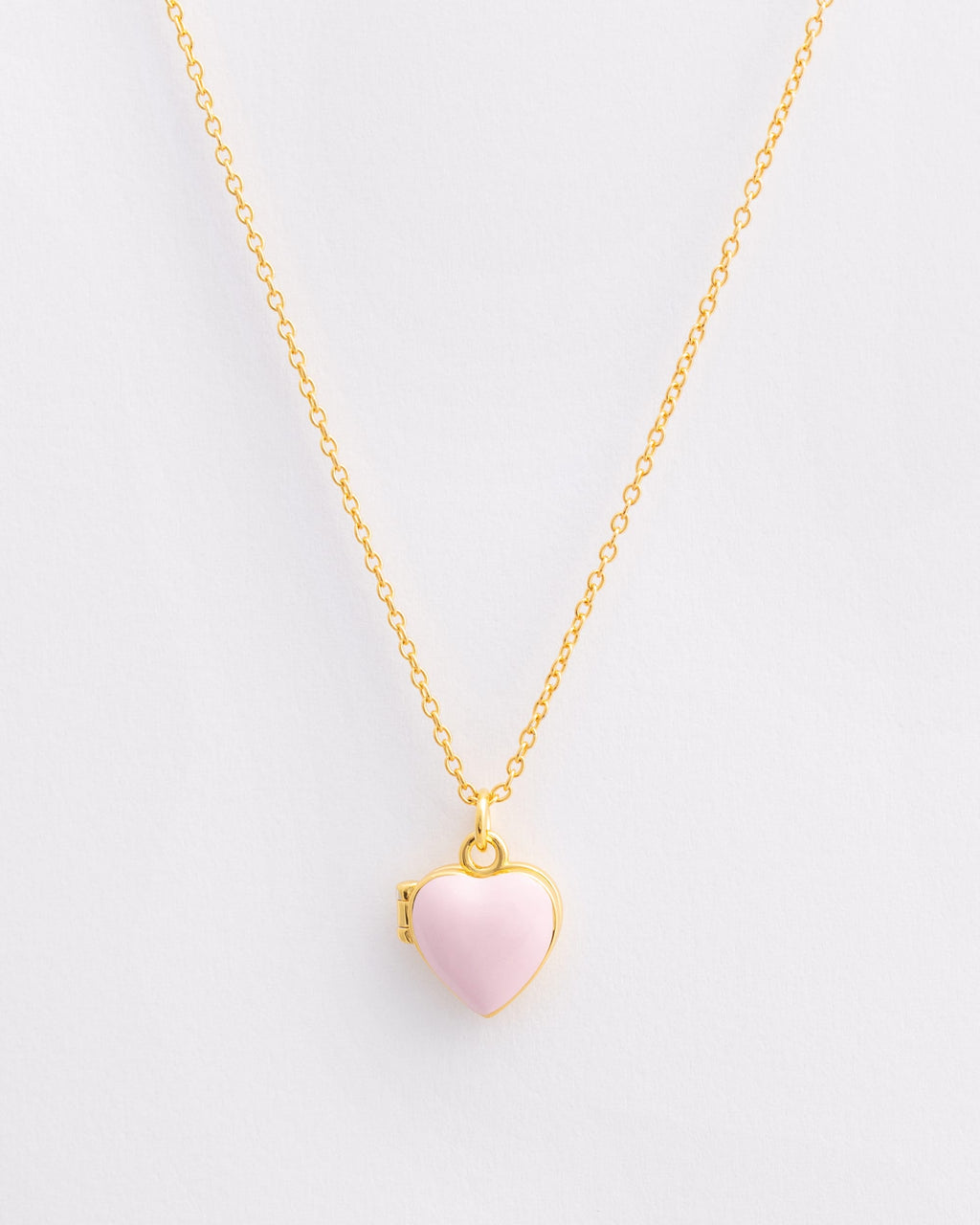 The Pink Enamel Heart Locket Necklace