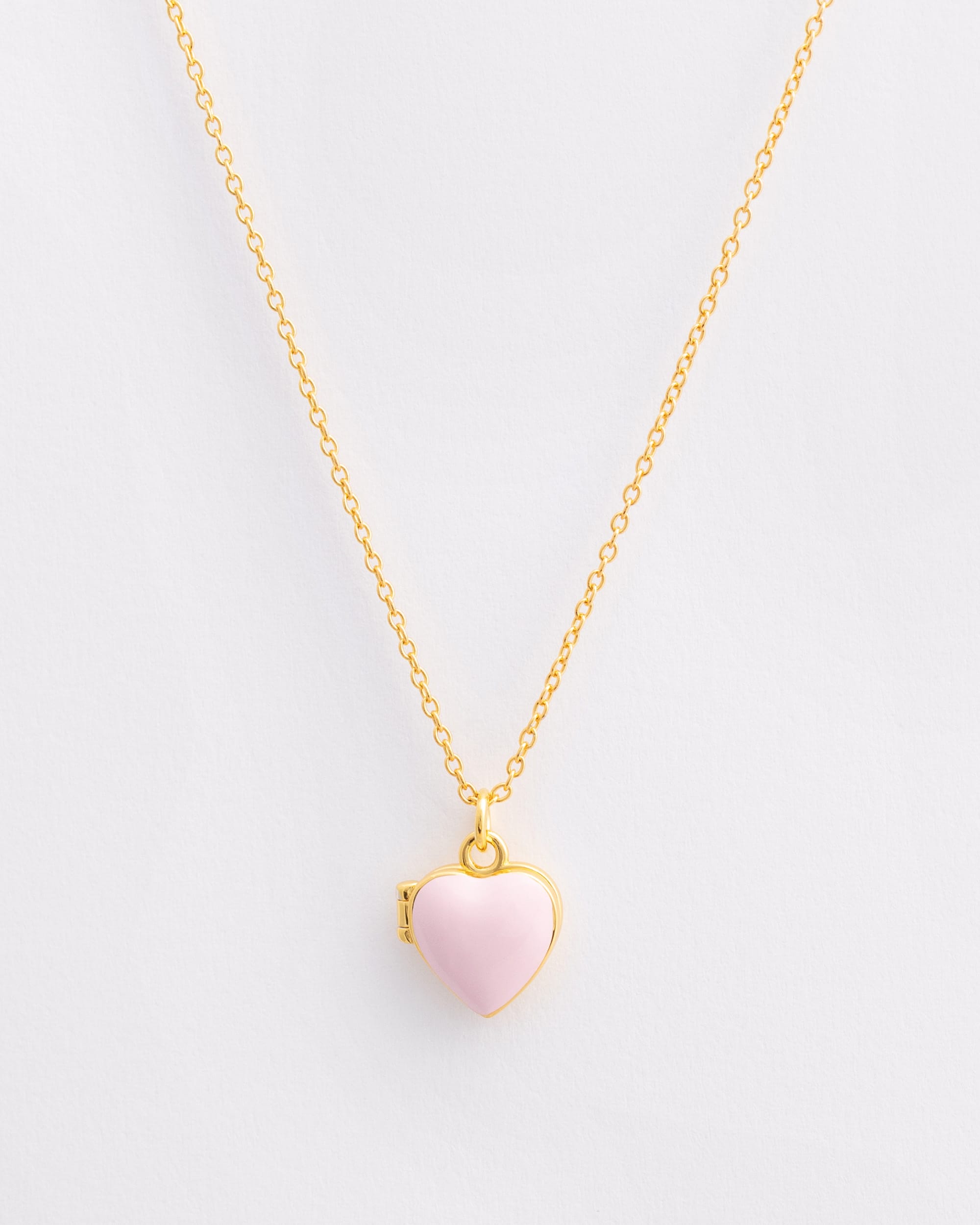 The Pink Enamel Heart Locket Necklace