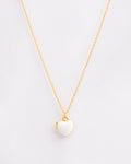 The White Enamel Heart Locket Necklace