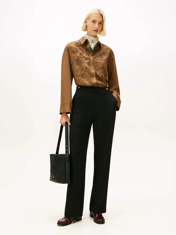 Tommy Hilfiger Black Pressed Crease Straight Leg Trousers