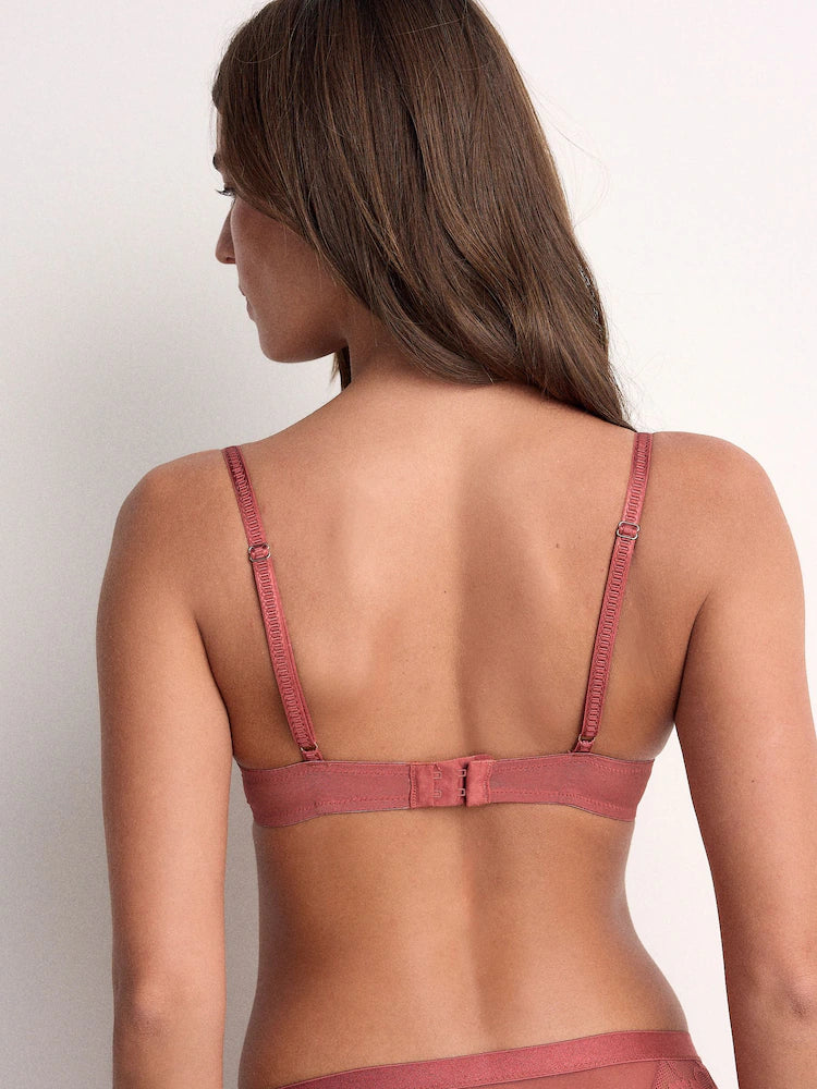 Rose/Light Pink Push Up Plunge Lace Bras 2 Pack
