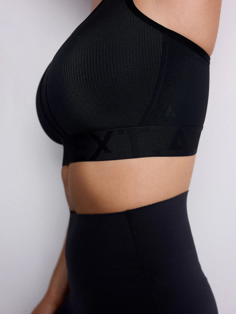 Black DD+ Ultimate Dry Tech Breathable Lightweight Pad High Impact Sports Bra