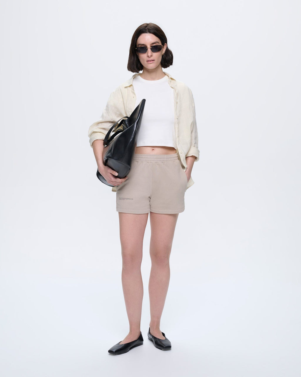 Womens Cropped T-Shirt—Off-White