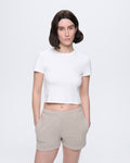 Womens Cropped T-Shirt—Off-White