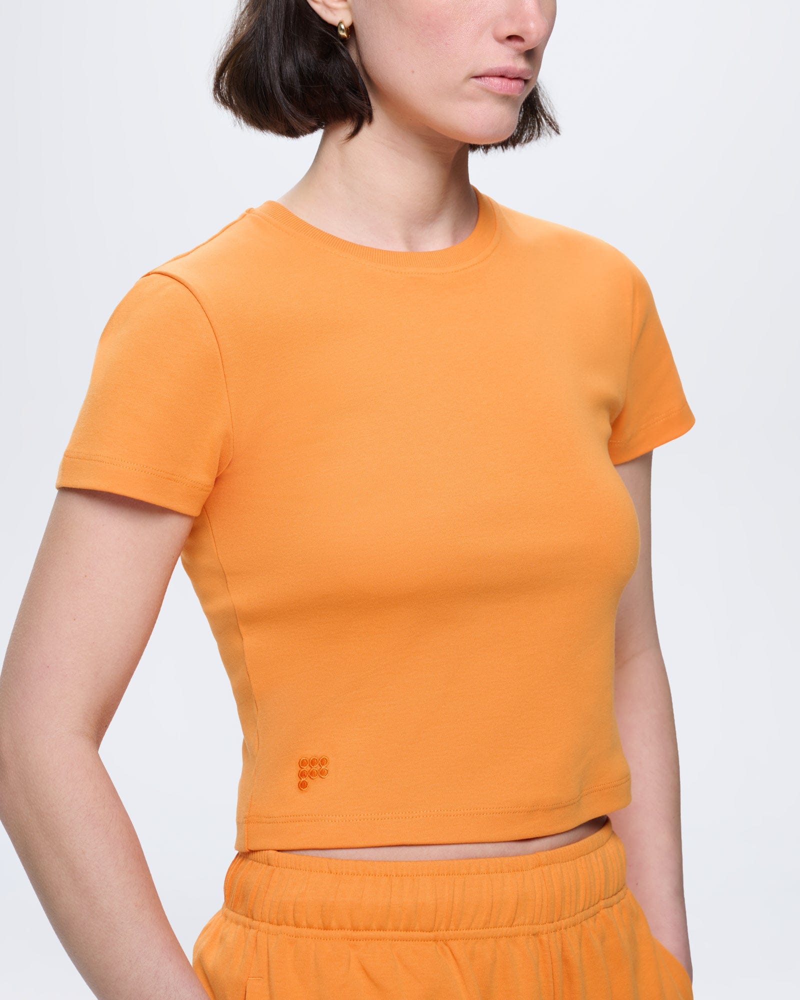 Womens Cropped T-Shirt—Saffron Orange