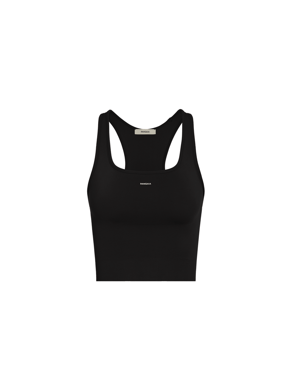Womens 99% Bio-Based Compressive Ribbed Tank Top—Black