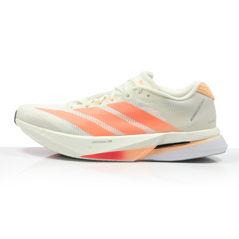 adidas Adizero Boston 13 Women's Running Shoe - Off White/Beam Orange/Acid Orange