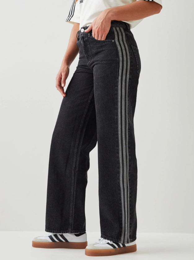 adidas Originals Black Denim Firebird Loose Track Pant Trousers