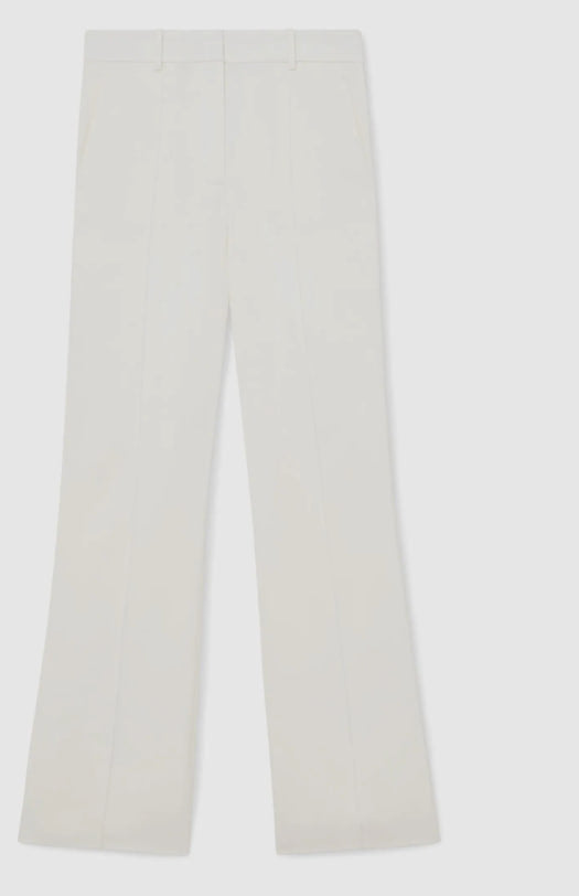 Reiss Ivory Quinn Petite Wide-Leg Seam-Detail Trousers