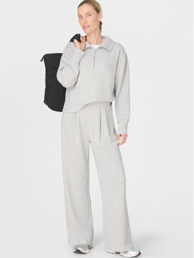 Sweaty Betty Grey Sand Wash Wide Leg Trousers
